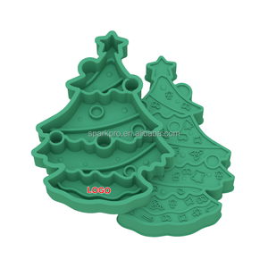 Tazón de Comida Lenta para Mascotas con Diseño Navideño Personalizado, Elegante Diseño de Árbol de Silicona, Comederos 2 en 1 para Alimentación de Mascotas - Product Image 1