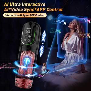 Juguetes Sexuales Impermeables con Control por Aplicación LCD e IA, con Movimiento de Empuje, Rotación, Succión y Lamido Automático, Masturbador Masculino, Bomba para Pene, Alargador - Product Image 2