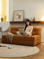 Canapé deux places en velours côtelé, style vintage, avec rembourrage en éponge compressée sous vide, pour salon et petit appartement, idéal pour la détente