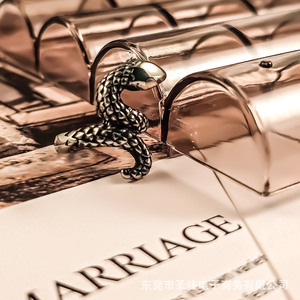 <b>Titanium</b> Steel Snake <b>Ring</b> Unisex Punk Style Animal Jewelry Gift SA299 - Product Image 1