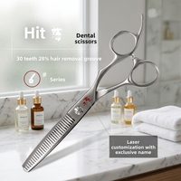 Ciseaux de coiffure Huodong F6-630v à dents en V pour la coupe de cheveux masculins - Affine les pointes fourchues, réduit le volume de 30%