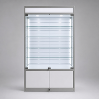 Vitrine de présentation de bijoux blanche lumineuse personnalisée avec étagères et serrure pour magasin de bijoux en gros