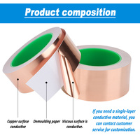 Cinta Adhesiva de Cobre Conductiva de una Sola Cara Resistente al Calor para Blindaje EMI, Blindaje de Cables, Devanado de Motores, Conexión a Tierra, PCB