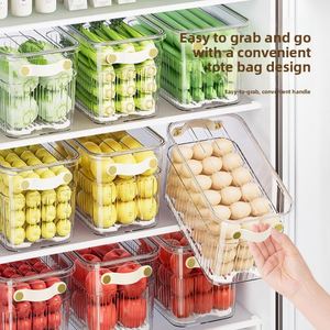 Refrigerator <b>Storage</b> Box Food Grade High Drawer Type Special Kitchen <b>Egg</b> Box Lid Transparent Drain Fresh-keeping Light Luxury - Product Image 1