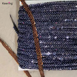 Trang trí quần áo và phụ kiện trang phục hạt màu đen và <span class=keywords><strong>sequin</strong></span> may trên trang trí để tăng cường phong cách và thiết kế - Product Image 4