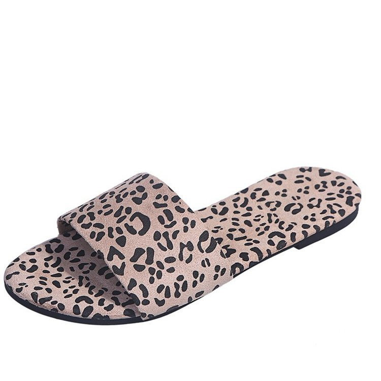 Plus Size Women Slippers Shoes Summer Leopard Print Flip Flops Slides Slipper Open Toe Beach Sandals