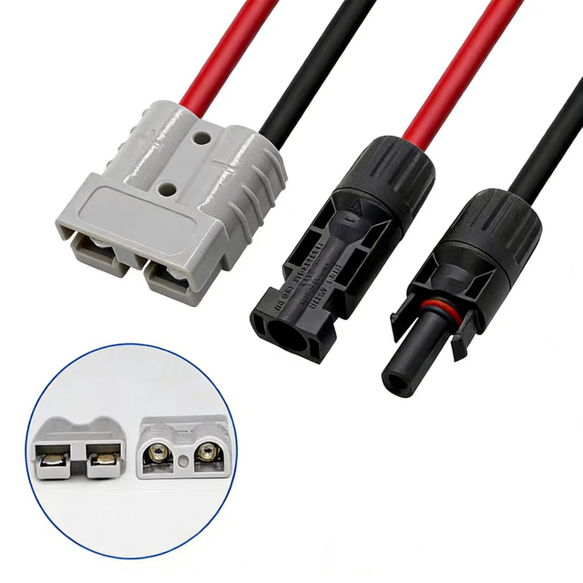 Solar Connector MC Four to High Voltage Cable for Portable Power Station Energy Storage Battery Charging for EcoFlow PV Panel