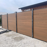 Panneau de clôture composite WPC solide pour l'extérieur, en bois et plastique, avec poteau en aluminium pour jardin, enclos pour chien, terrasse