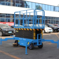 Échafaudage de nettoyage pour immeubles de grande hauteur, nacelle élévatrice mobile hydraulique électrique à ciseaux, hauteur max. 8m, capacité 100kg, personnalisation