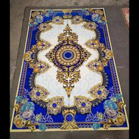 Carrelage décoratif en porcelaine dorée polie 1200x1800mm, carrelage 3D en cristal, carrelage en porcelaine à motifs floraux, carrelage 3D en patchwork