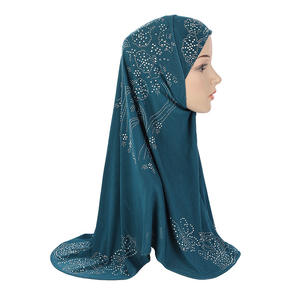 Mode cristal coton forage instantané Hijab brodé unique arabe musulman foulard Voile Chic Jersey été Durable - Product Image 2