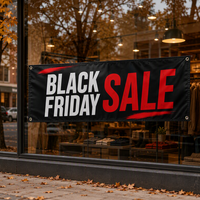 Bannière en polyester avec impression numérique, design durable, soldes du Black Friday