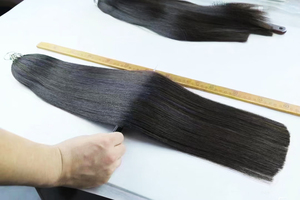 Extensions de cheveux brésiliens vierges de plumes sans couture de troisième génération Extensions de trame doubles à noyau de cheveux réels - Product Image 6