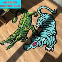 Tapis personnalisé en acrylique à poils longs, grande taille, pour salon et chambre d'adolescent, fait main, réversible