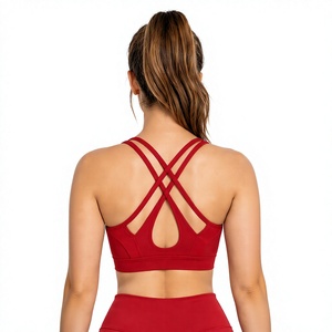 <b>Women</b> Activewear Sports Bra Four Way Stretch Seamed Yoga Gym Fitness Running Crop <b>Top</b> Breathable Fabric Front Medium Support - Product Image 5