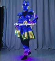 Spectacle de fête de Noël LED Robot Costume Stage Dancer Performance Show Dress