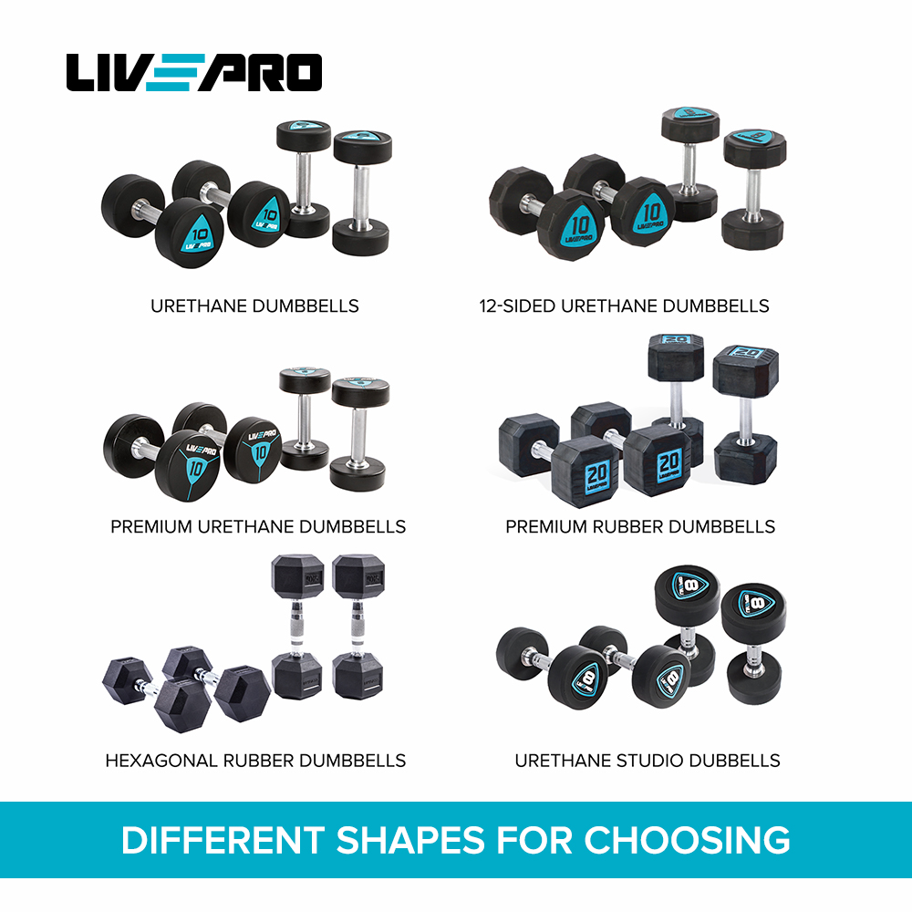 LIVEPROウレタンダンベルウェイトエクササイズ機器12サイズ