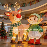 Lanternes LED personnalisées de Noël et de Nouvel An, rennes à nez rouge, elfes, pour décoration intérieure et extérieure, vente en gros pour centres commerciaux
