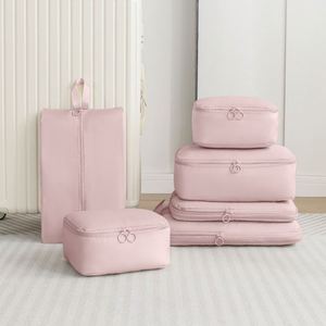 Ensemble de sacs de rangement de luxe unisexe pour cosmétiques et articles de toilette numériques, en polyester avec fermeture éclair, pour vêtements de voyage et organisation de bagages, tendance - Product Image 2