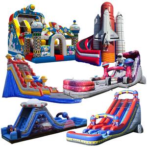 Toboggan Gonflable Galaxie Nébuleuse Astronaute Navire Spatial Fusée Glissade Aquatique - Product Image 1