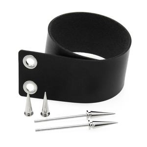 قلادة جلدية بتصميم هاراجوكو مع مسامير معدنية، سلسلة عنق جلدية بأسلوب روك وشخصية مميزة - Product Image 5