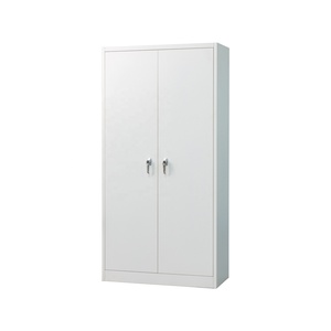 批发白色2门钢制固定橱柜办公室文件储物柜，带四层可调隔板 - Product Image 2