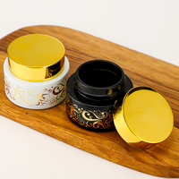 Bouteilles de soins de la peau personnalisées, pots cosmétiques en verre ambré givré mat noir de luxe, vides, avec couvercles