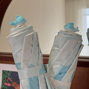 ร่ม UV แบบพับได้3ชั้นลายปลาเล็ก8ซี่โครงร่มออกแบบได้ตามต้องการ - Product Image 5