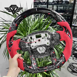Pour volant en carbone forgé Land Rover pour Range Rover Range Rover Velar <span class=keywords><strong>rouge</strong></span> Alcantara LED volant en carbone forgé - Product Image 6