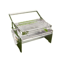 360 °   Barbecue rotatif d'extérieur en métal, gril pliant en acier inoxydable pour camping, pique-niques, fêtes sur la plage et usage domestique