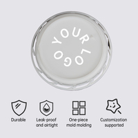 Bouchon de bouteille d'huile en PP anti-effraction 48*50mm, couleur blanche personnalisée et logo imprimé en soie, fermeture en plastique de sécurité anti-casse à dents de scie