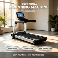 Tapis roulant électrique de qualité studio, moteur sans balais 3HP, surveillance de la fréquence cardiaque sans fil pour l'entraînement cardiovasculaire