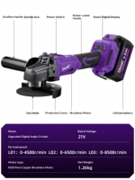 Meuleuse d'angle sans fil 20V Qivolt avec logo personnalisé, interrupteur à gâchette, outil électrique industriel DIY avec batterie et coffret empilable