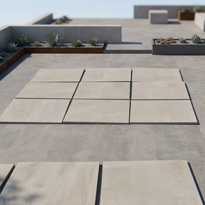 Dalles de sol extérieures en porcelaine de 20 mm d'épaisseur, gris pierre, antidérapantes R11, pour terrasses de campus et espaces professionnels - Product Image 3