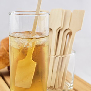 맞춤형 6 인치 사각 헤드 나무 칵테일 스틱 일회용 친환경 음료 교반기 - Product Image 3