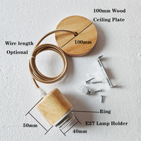 Support de lampe suspendu vintage en plastique DIY E26 E27 avec câble, douille de plafond, base de lampe à demi-dents, abat-jour, lampe suspendue