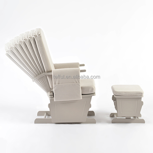 Muebles para cuarto de bebé, sillón mecedora reclinable con base de tela y madera. - Product Image 2