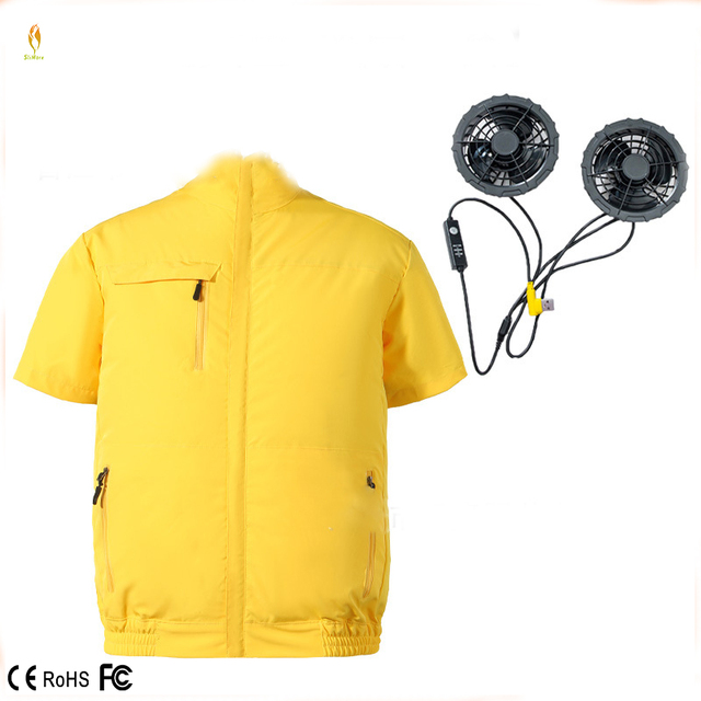 Monochrome Short Sleeved Outdoor Vests for Adults Battery Powered Cooling Quick Dry Unisex Summer Workwear