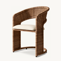 Chaises de maison de haute qualité meubles siège en tissu fauteuil de salle à manger en rotin