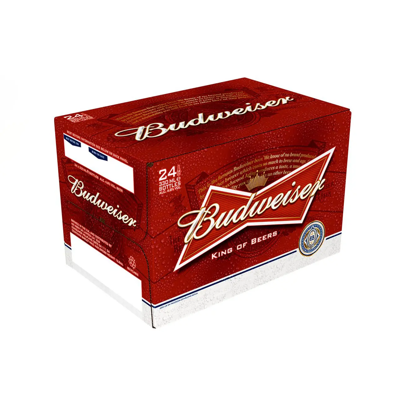 Kotak kardus bergelombang kemasan kustom kotak hadiah bir kertas kotak karton botol bir untuk minuman