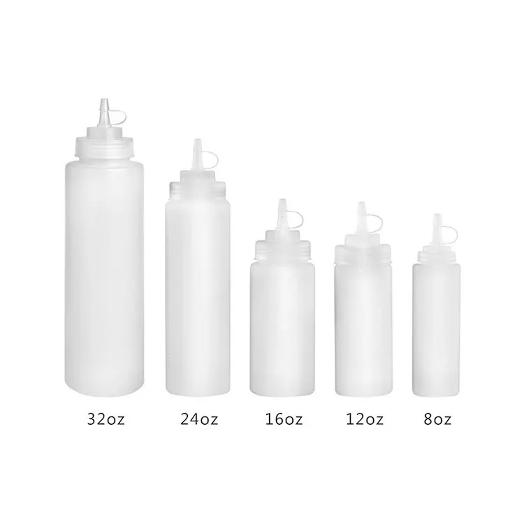 8oz 12oz 16oz 24oz 32oz Kitchen Cooking Accessories Condiment Dispenser Plastic Squeeze Bottle for Sauce Vinegar