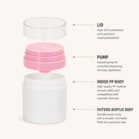 Pot cosmétique sans air en PP avec logo personnalisé, rechargeable, pour crème pour les yeux, crème pour le visage, emballage vide pour soins de la peau, OEM