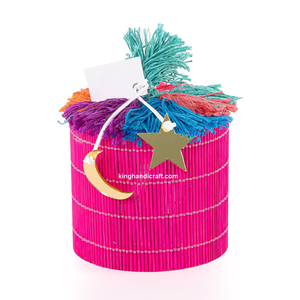 Cesta de Almacenamiento Redonda Moderna Tejida a Mano y Ecológica 2026 y Caja de Regalo para Ramadán Eid - Organizador de Ratán Natural - Product Image 6