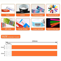 Bracelets jetables en papier synthétique écologiques, résistants aux déchirures et imperméables, personnalisables avec logo, pour événements et fêtes