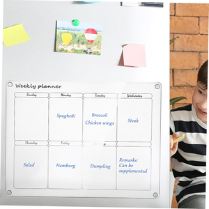 Calendario Semanal Acrílico Magnético Personalizable de 7 x 18 Pulgadas, Alta Transparencia, 3 mm de Grosor, Pizarra de Escritura con Marcadores de Borrado en Húmedo, Multipieza - Product Image 1