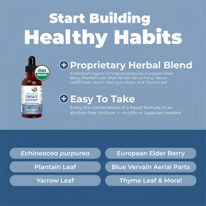 Gouttes liquides <span class=keywords><strong>de</strong></span> soutien lymphatique à base <span class=keywords><strong>de</strong></span> plantes OEM avec échinacée, <span class=keywords><strong>sureau</strong></span> et verveine bleue, formule végétalienne, 30 portions - Product Image 3