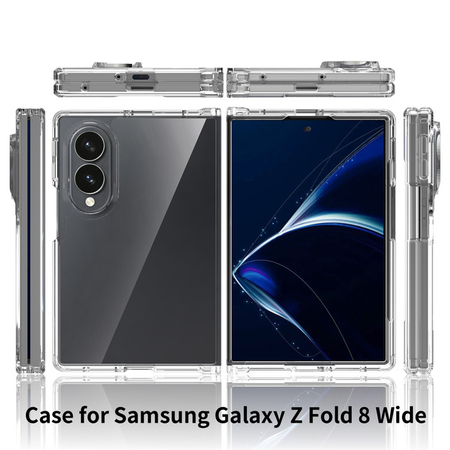 OEM Wholesale Clear Phone Case for Samsung Galaxy Z Fold 8 Wide Shockproof Anti-Yellow Lightweight Support Custom Logo