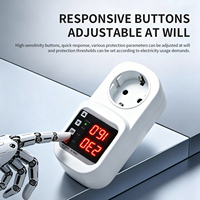 Prise de protection contre les surtensions et les sous-tensions, AC 220V 110V, réglable 16A, protection contre les surtensions, prise EU, protection sûre