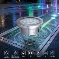Lumière LED RGBW submersible pour bassin, résistante à la corrosion, en acier inoxydable, avec mode synchronisation musicale et gradation, pour l'éclairage des fontaines