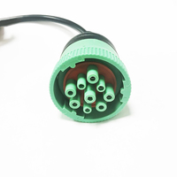 Cable Adaptador Personalizado al por Mayor Tipo 2 Verde J1939 de 9 Pines Macho a RS232 DB15 D-SUB VGA de 15 Pines Hembra para Dispositivo ELD de Camión